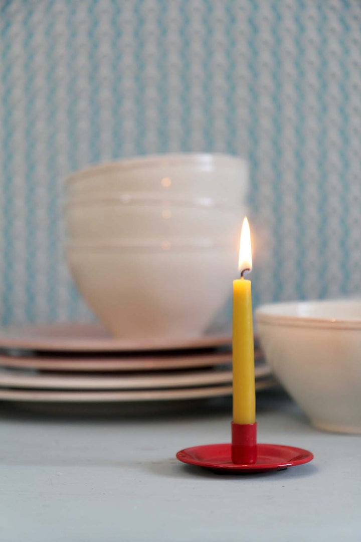Candle Holder Taper Candle Red