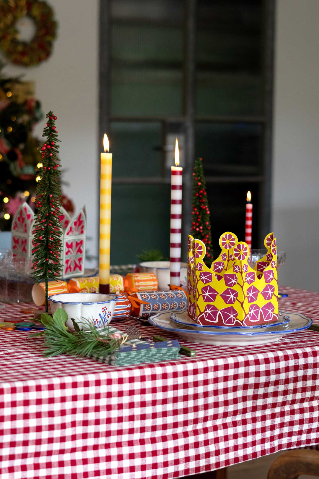 Red Gingham Tablecloth / 130x230cm