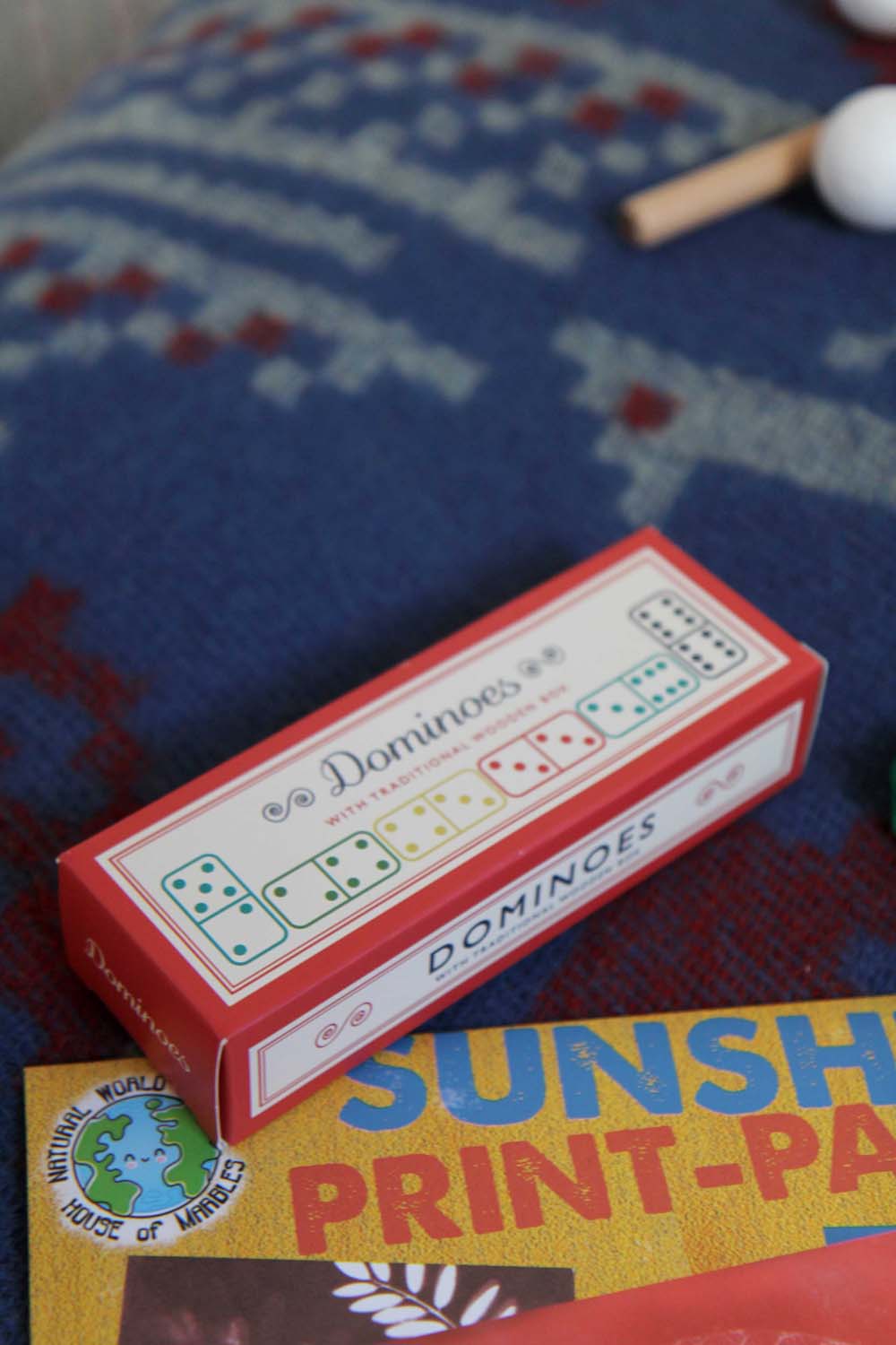 Wooden Box of Dominoes