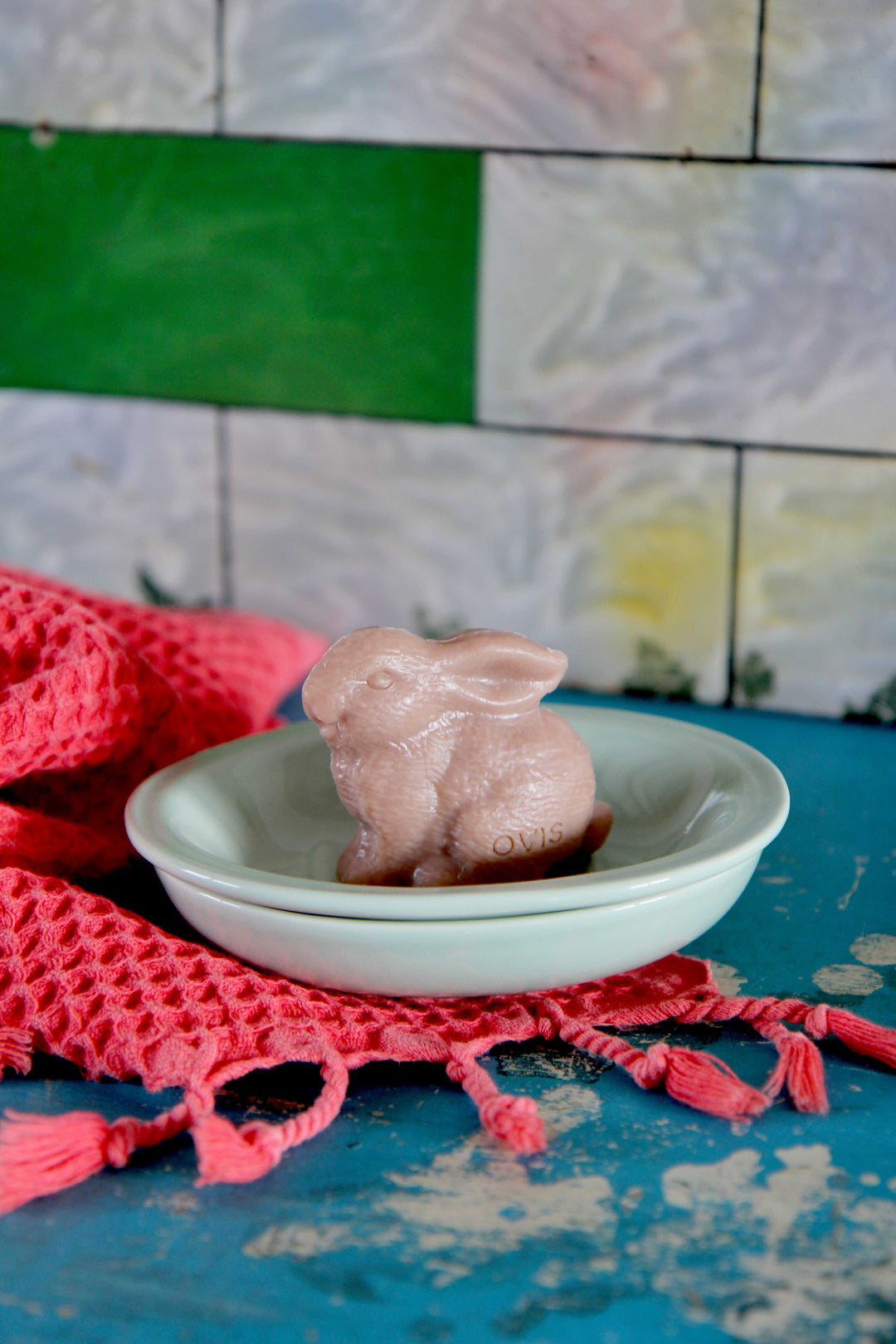 Bunny Shaped Soap with Sheeps Milk / Caramel