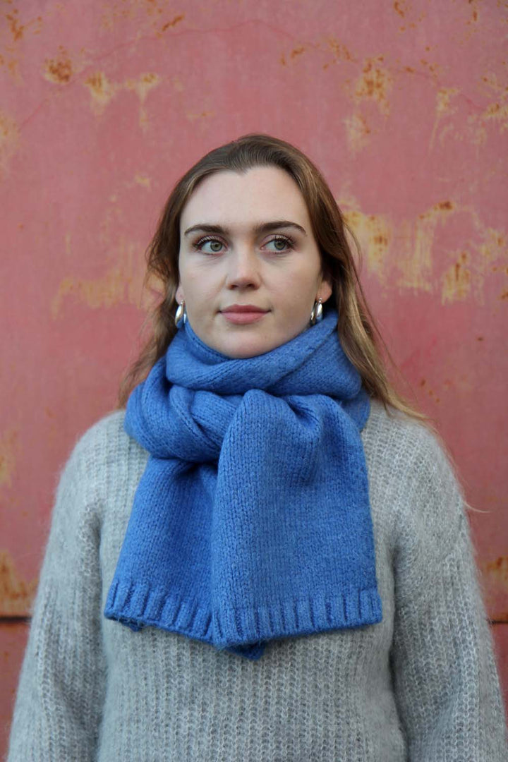 Knitted Scarf  / Sax Blue