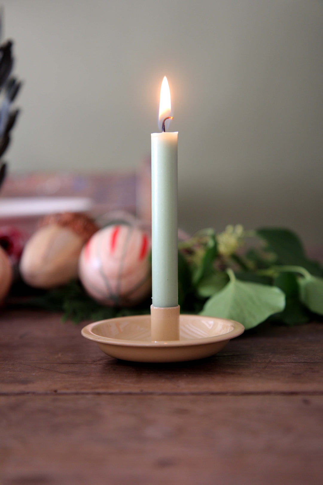 Candle Holder Taper Candle Cream