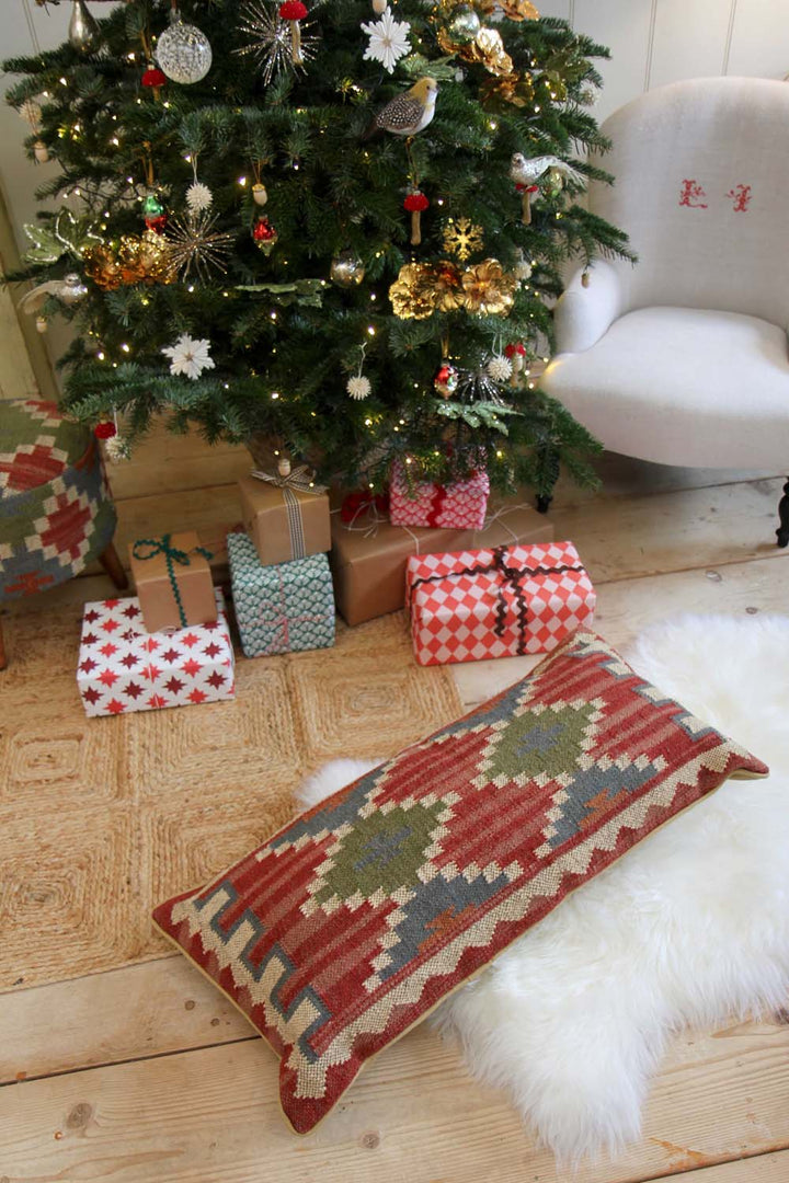 Kilim Wool & Jute Large  Bolster 45 X 90cm