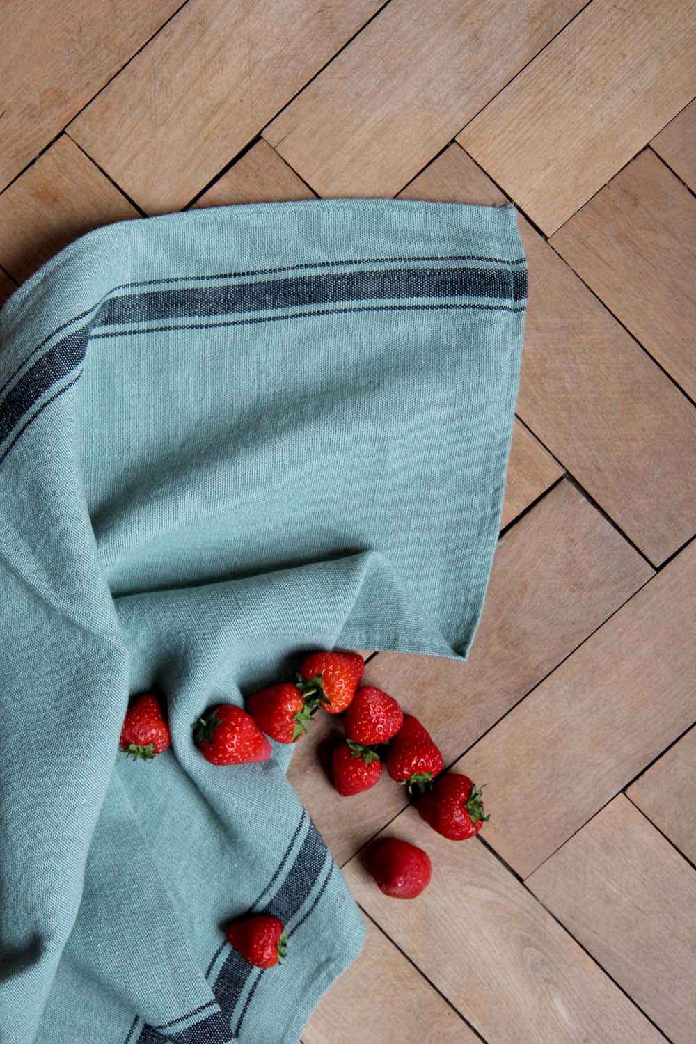 Striped Linen T-towel / Celadon