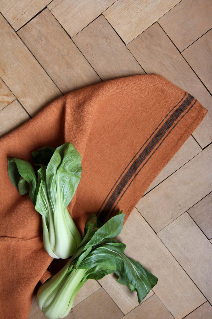 Striped Linen T-Towel / Squash