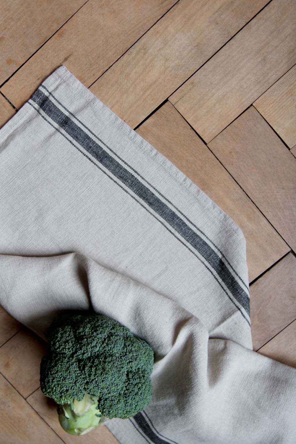 Striped Linen T-Towel /  Stone