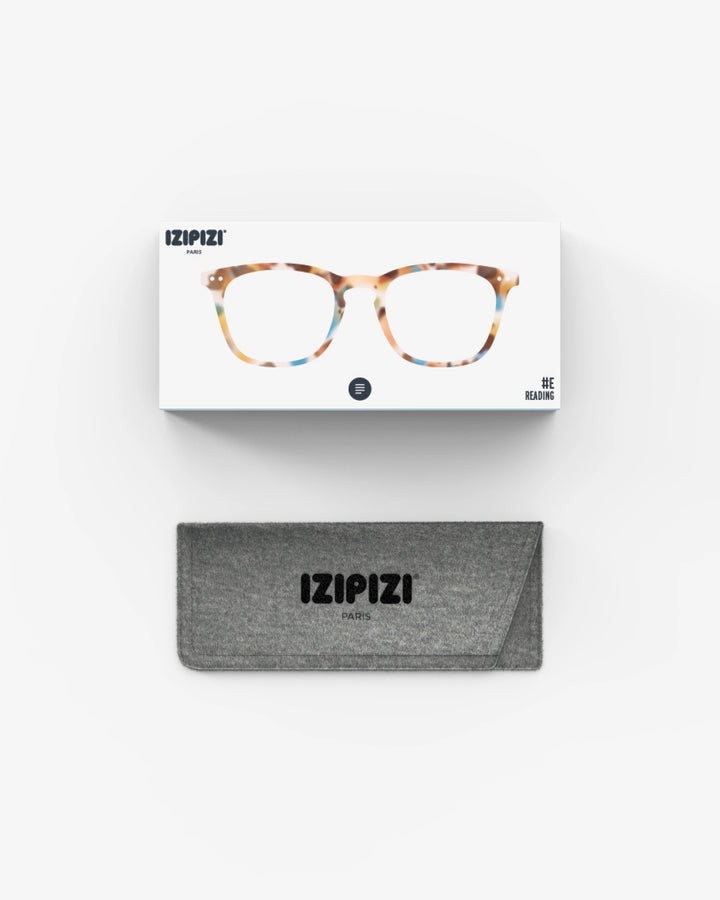 izipizi reading glasses shape E in blue tortoise boxed