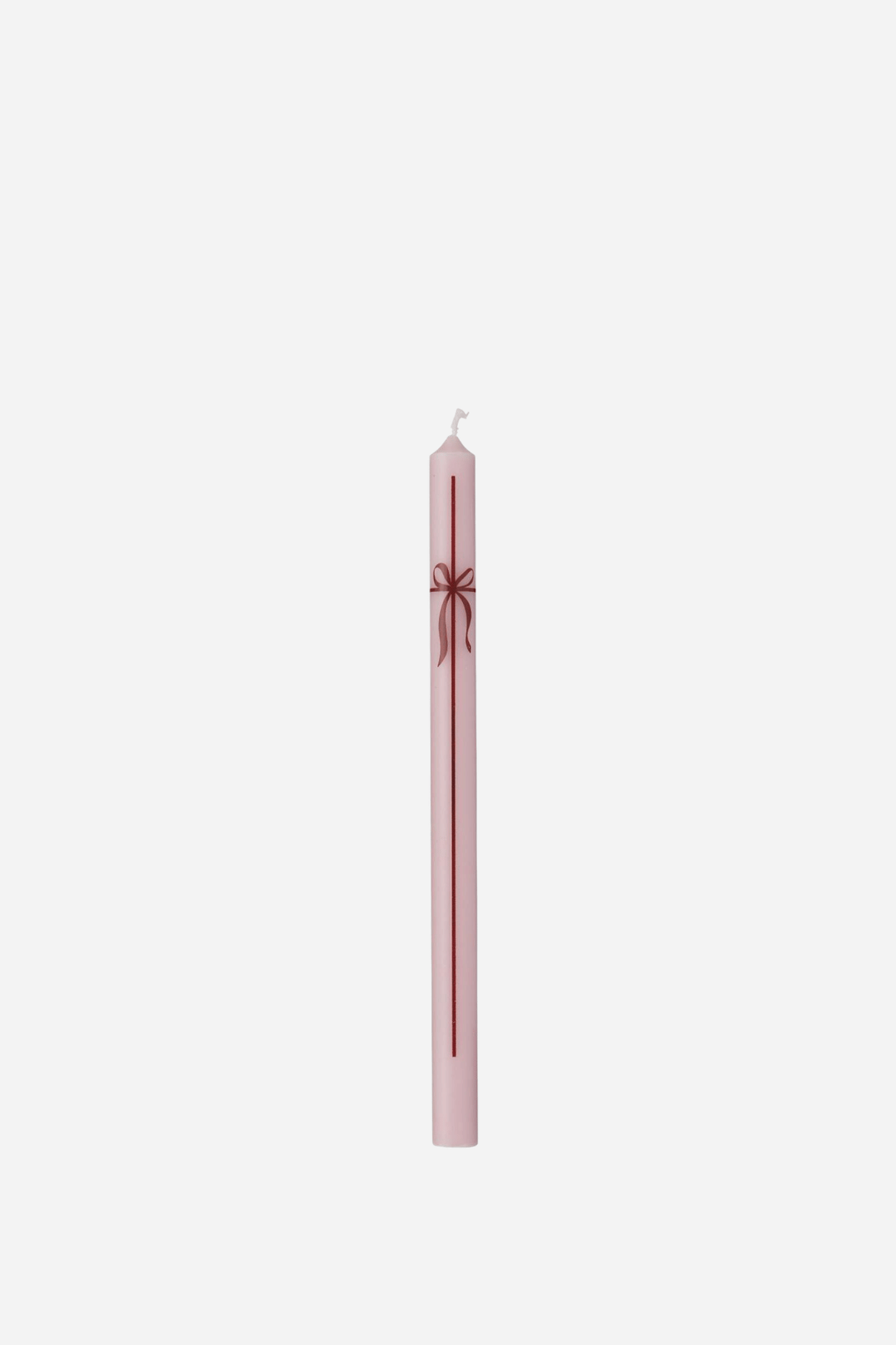Pink Taper Candle With Bow