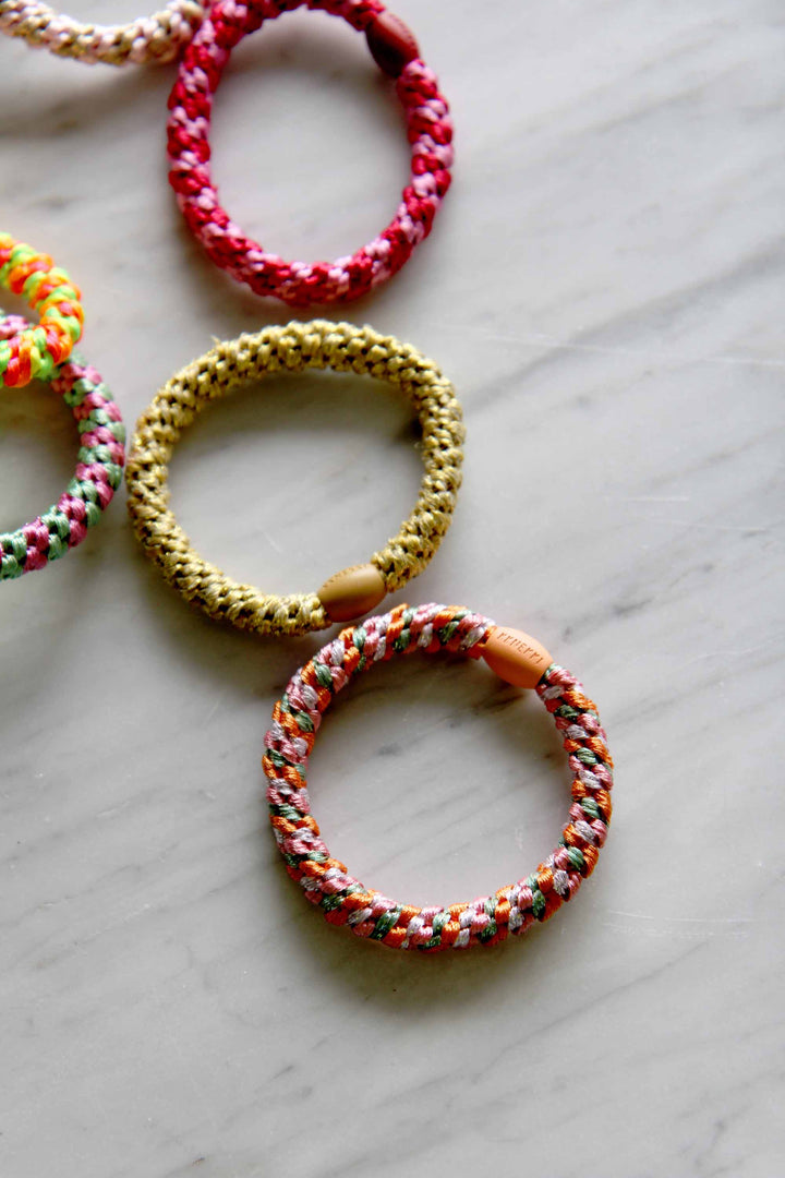 Kknekki Hair Tie / Orange Pistachio Glitter