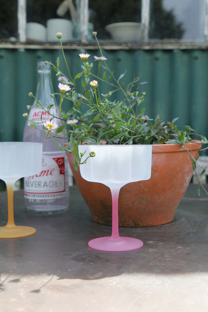 lillie cocktail glasses with pink stem