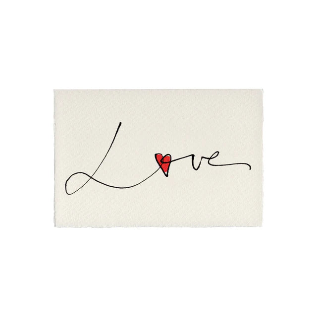 Letterpress Love Heart Red