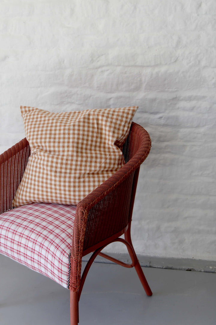 Luca Rustic Brown Gingham Cushion