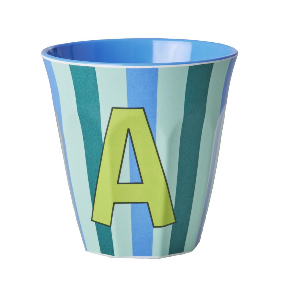 Striped Melamine Cup / Letter A