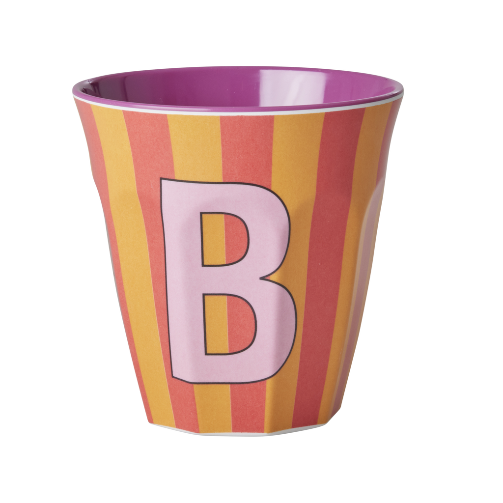 Striped Melamine Cup / Letter B
