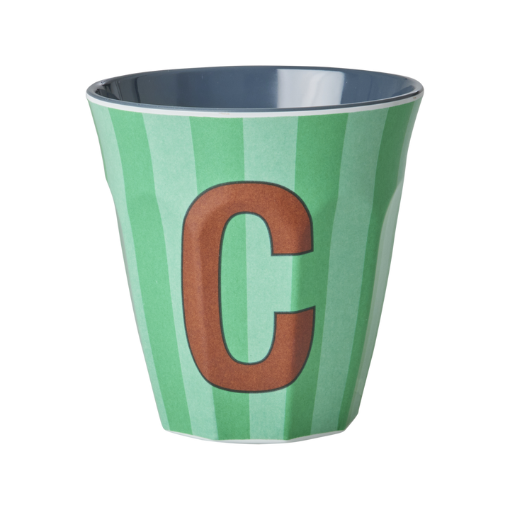 Striped Melamine Cup / Letter C