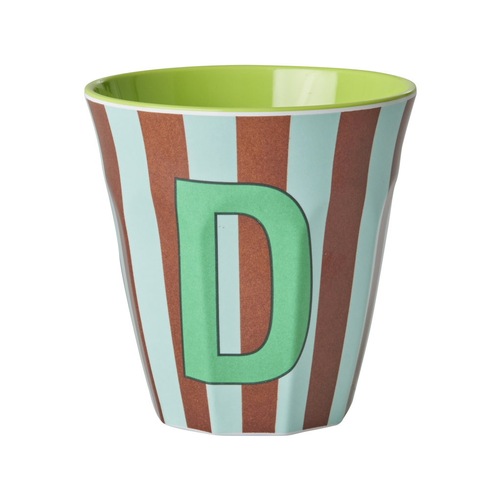 Striped Melamine Cup / Letter D