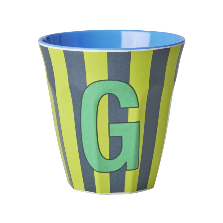 Striped Melamine Cup / Letter G