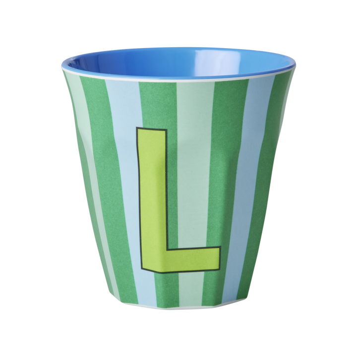 Striped Melamine Cup / Letter L