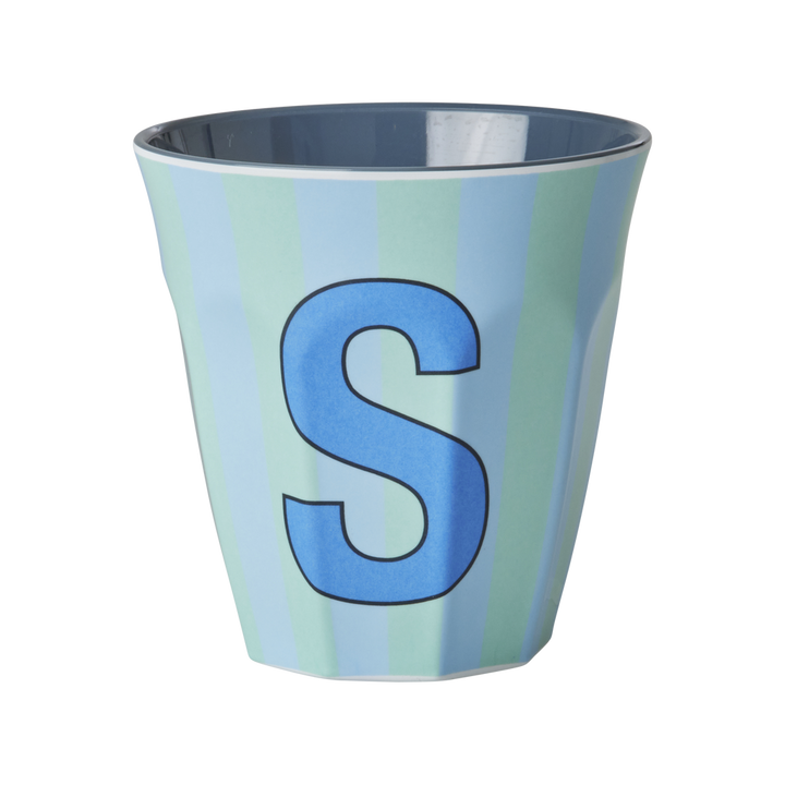 Striped Melamine Cup / Letter S