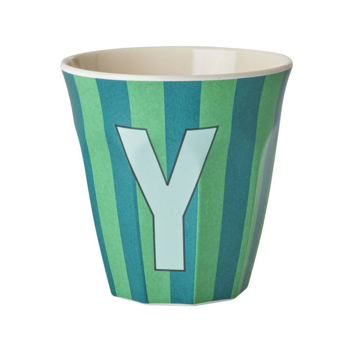 Striped Melamine Cup / Letter Y