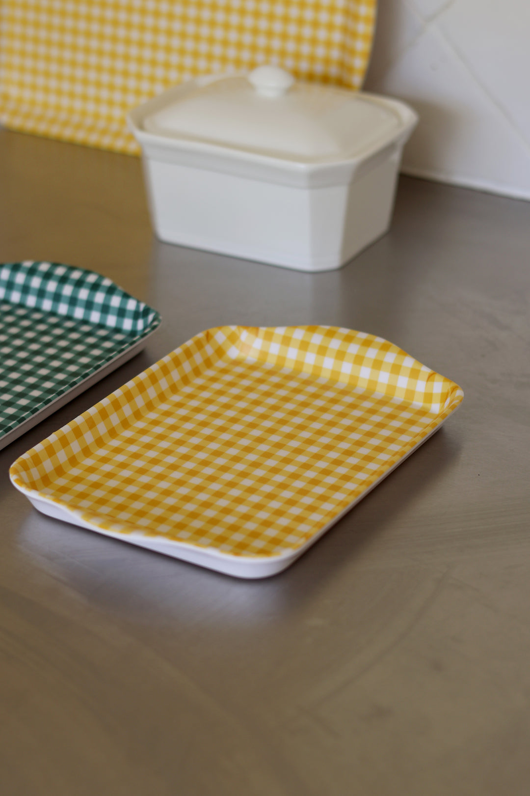 Mini Gingham Tray / Mustard