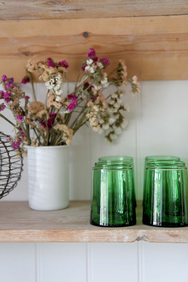 Moroccan Recycled Glass Tumbler / Green / 260ml