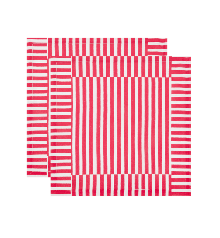 Red Stripe Napkins / Set of 2