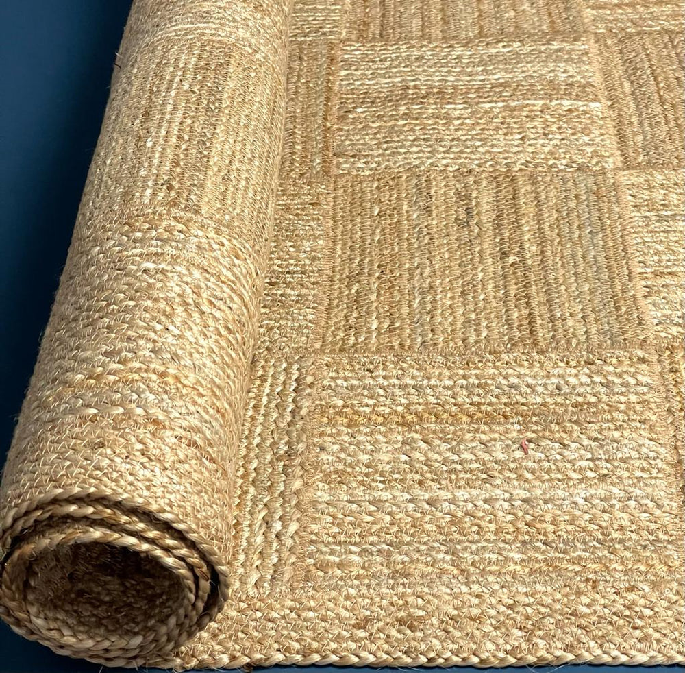 Natural Jute Tile Rug  Rectangle - Domestic Science Home