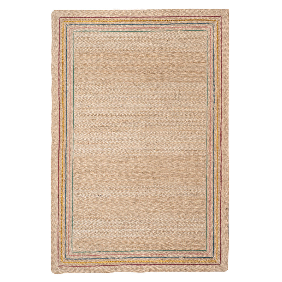 Natural Stripe Border Jute Rug Rectangle / 122x183cm