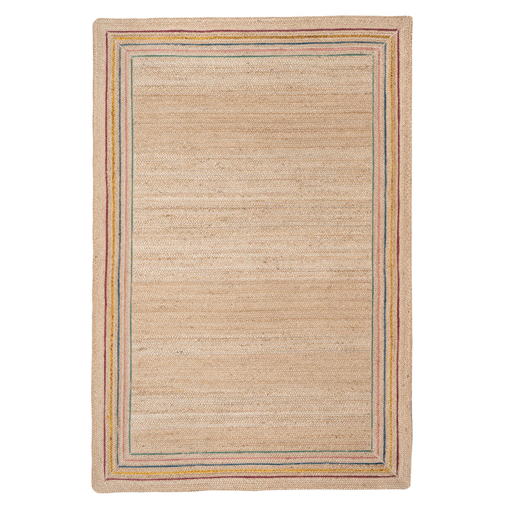 Natural Stripe Border Jute Rug Rectangle / 122x183cm