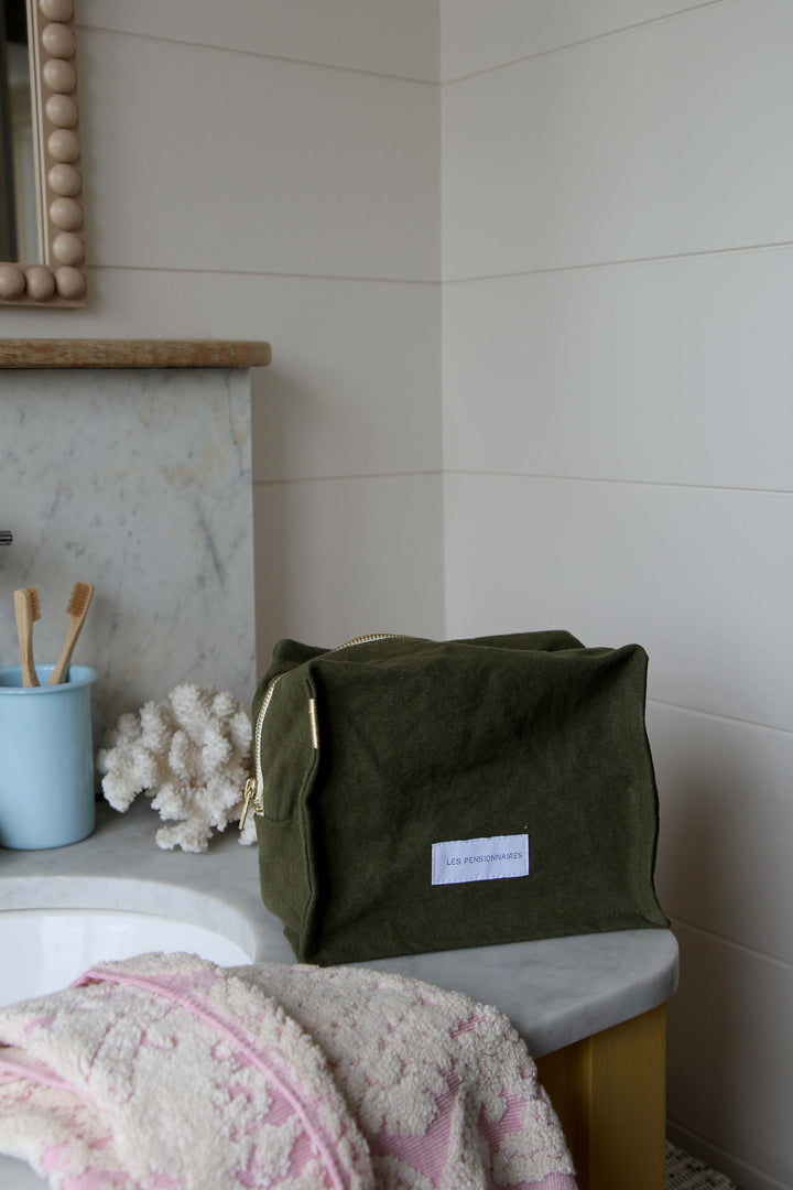 Organic Cotton Cube Toiletry Bag / Caper