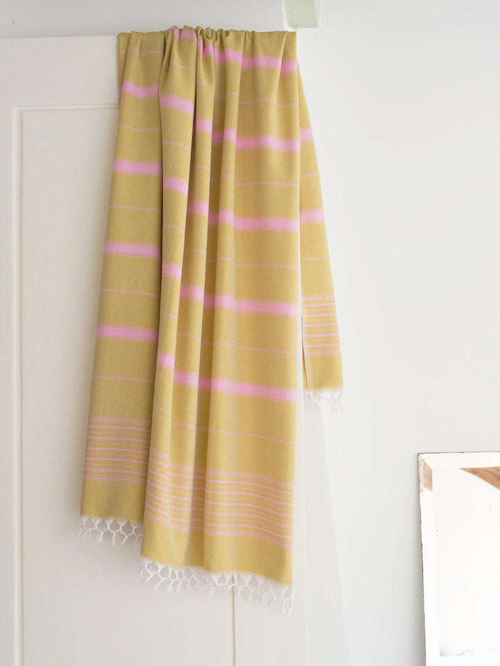 Hammam Towel Mustard Yellow/Sorbet Pink / 170x100cm