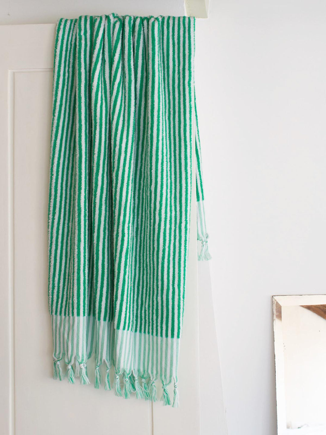 Striped Towel Jade Green / 170x90cm