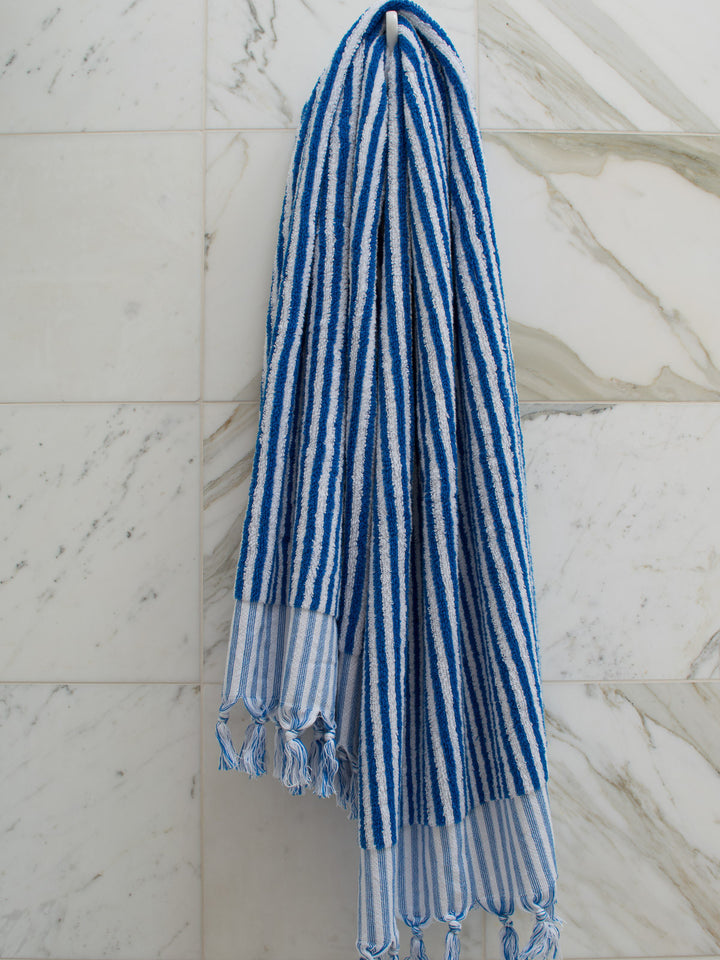Striped Towel Mediterranean Blue / 170x90cm