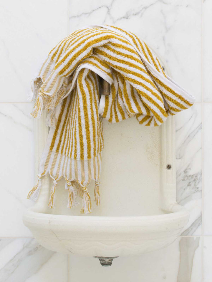 Striped Towel Mustard Yellow / 100x45cm