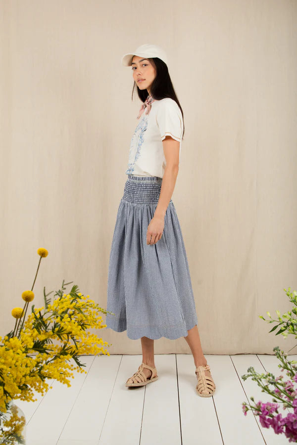 Polly Skirt /  Navy Gingham - Domestic Science Home