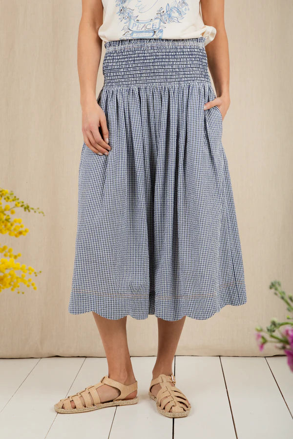Polly Skirt /  Navy Gingham - Domestic Science Home