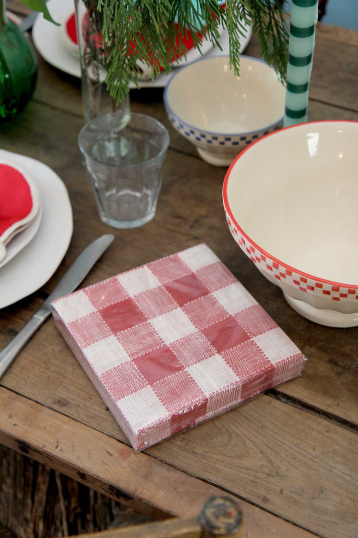 Paper Napkin Ida Square Red/White
