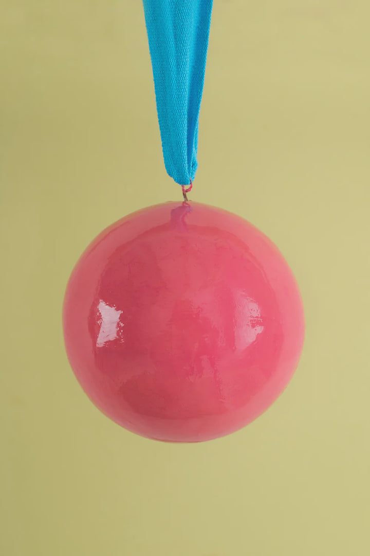 Pink and Turquoise Colourblock Bauble