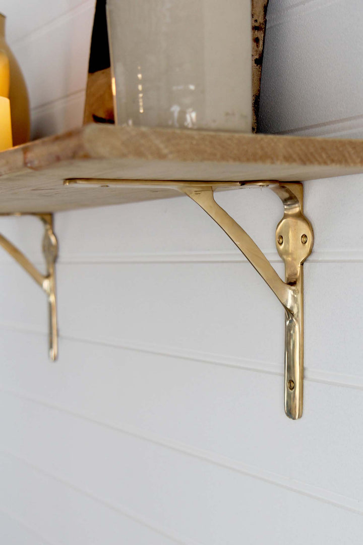 Polished Brass Bracket  8" x 8"