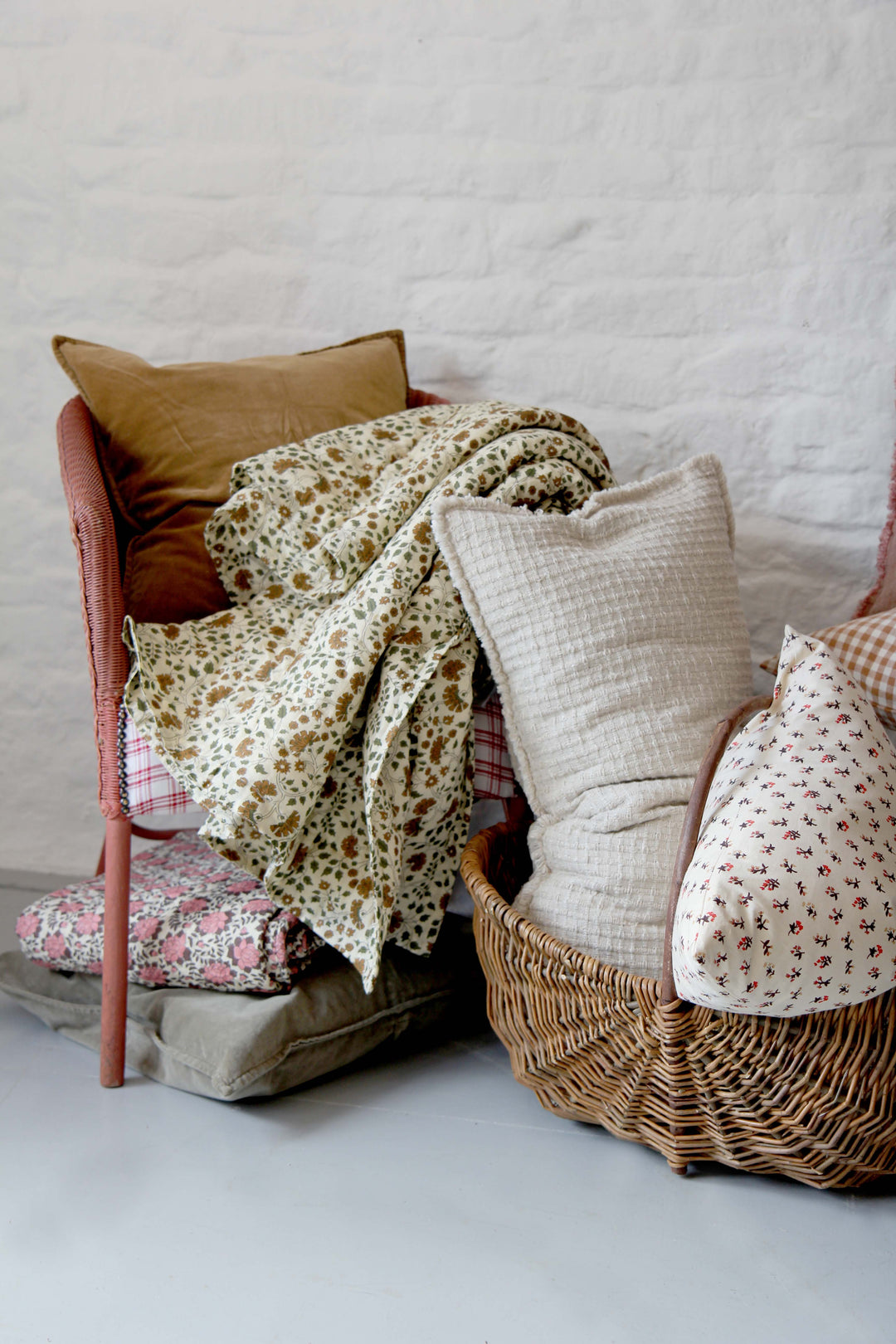 Quilt Celina / Moss Green Leaves