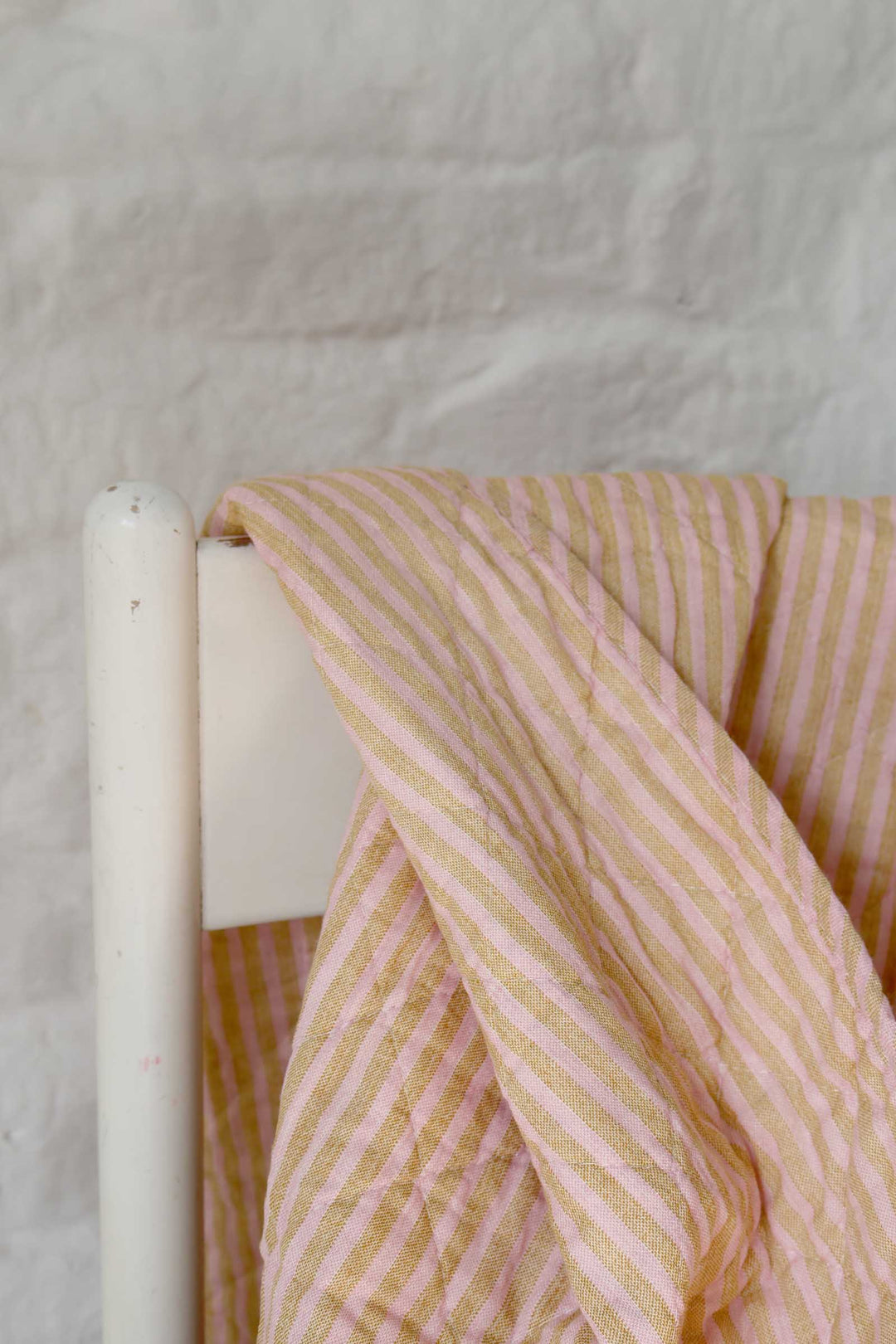 Quilt Mustard and Light Pink Stripe 1