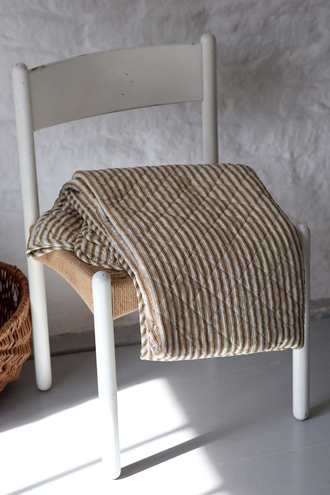Quilt Sand W/Ochre Green Stripes