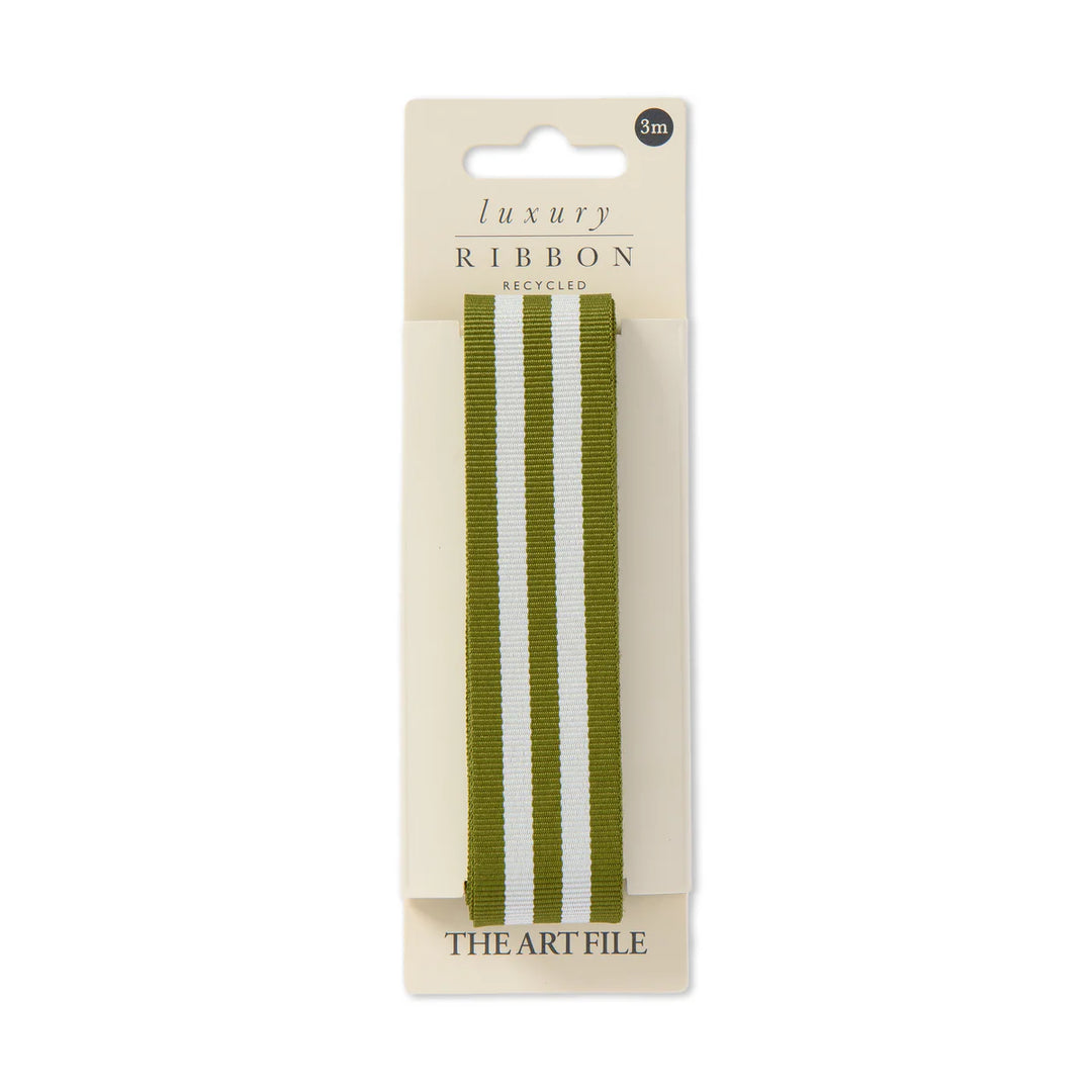 3M Luxury Ribbon Olive Stripe