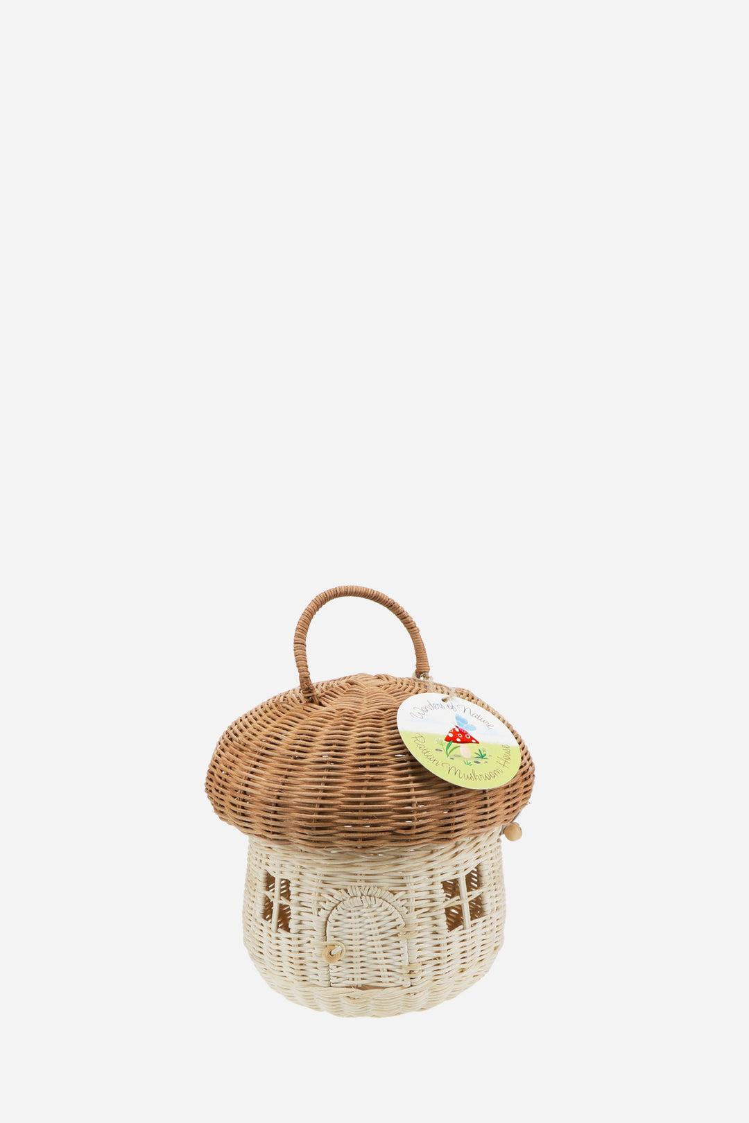 Mushroom shaped basket on white basket