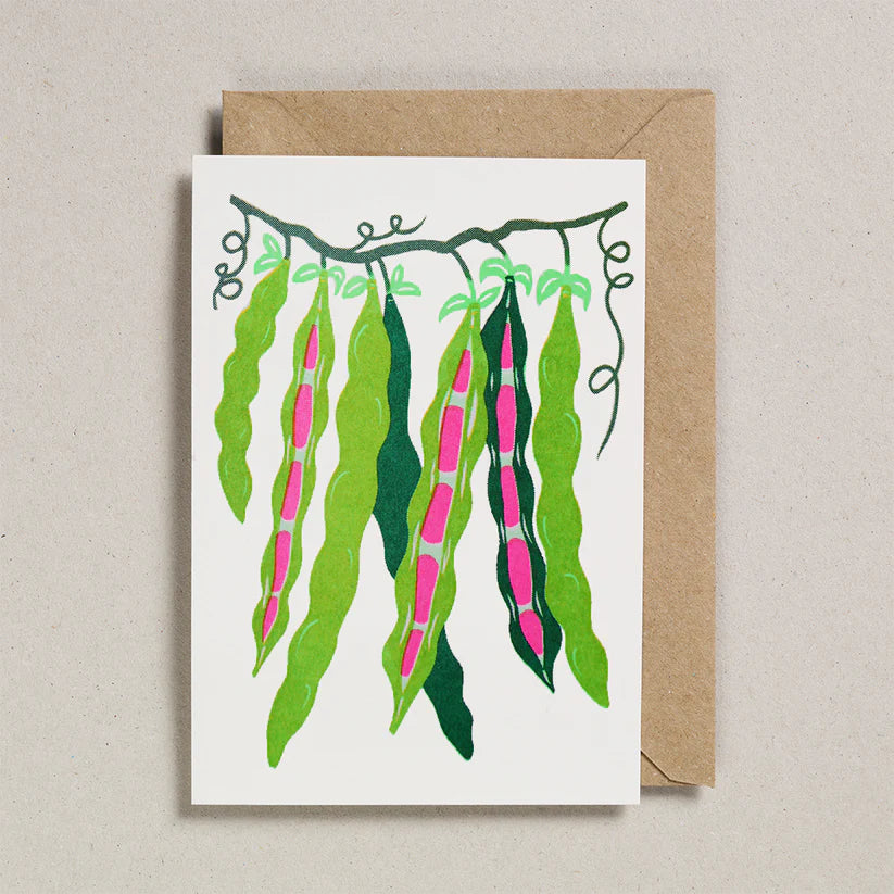 Runner Bean Vegetable Greeting Card