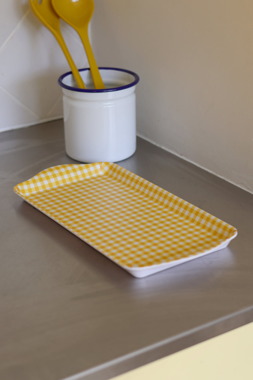 Sandwich Gingham Tray / Mustard