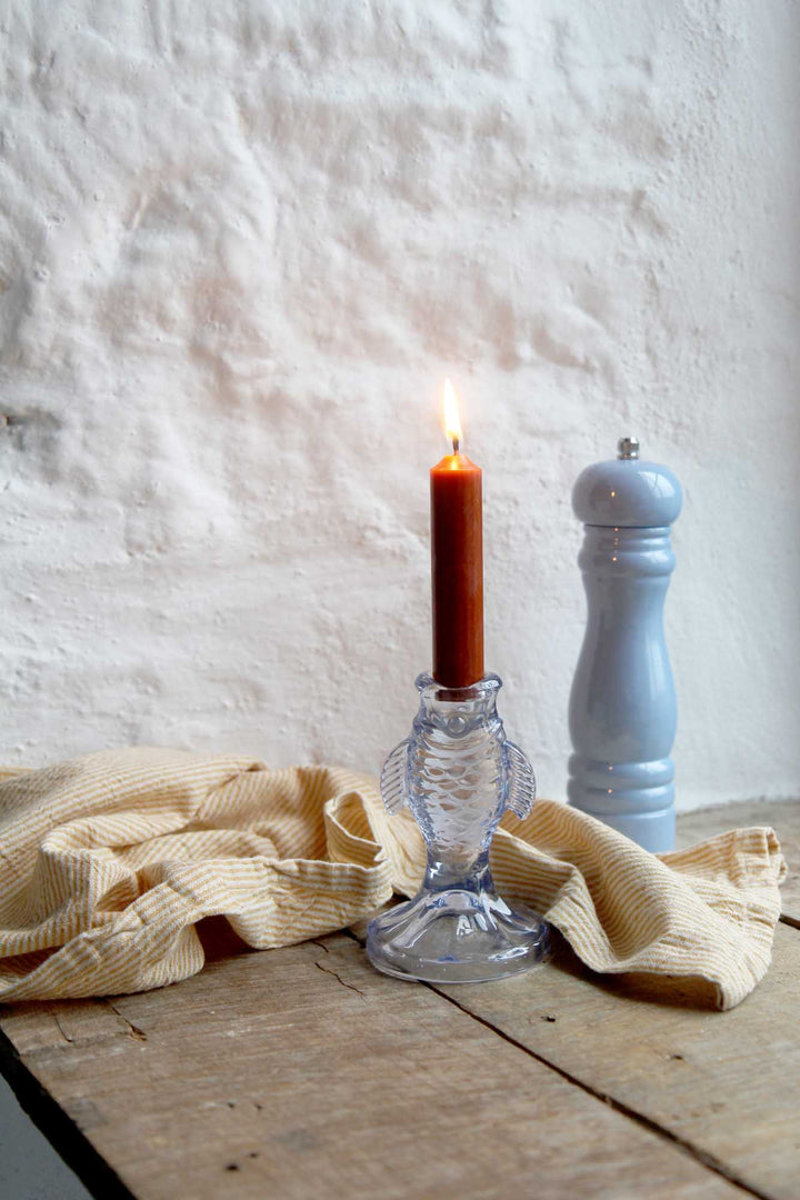 Short Rustic Dinner Candle Dia:2.2 H:11 / Caramel