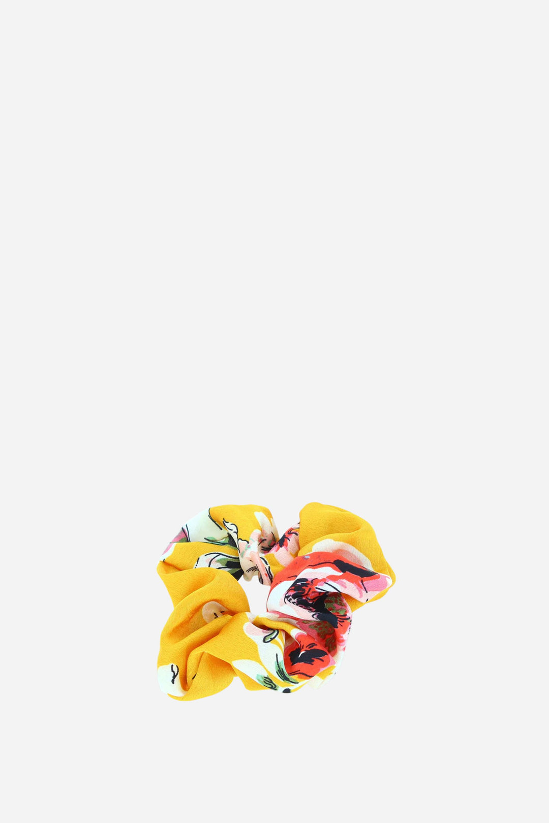 Two floral scrunchies on a white background