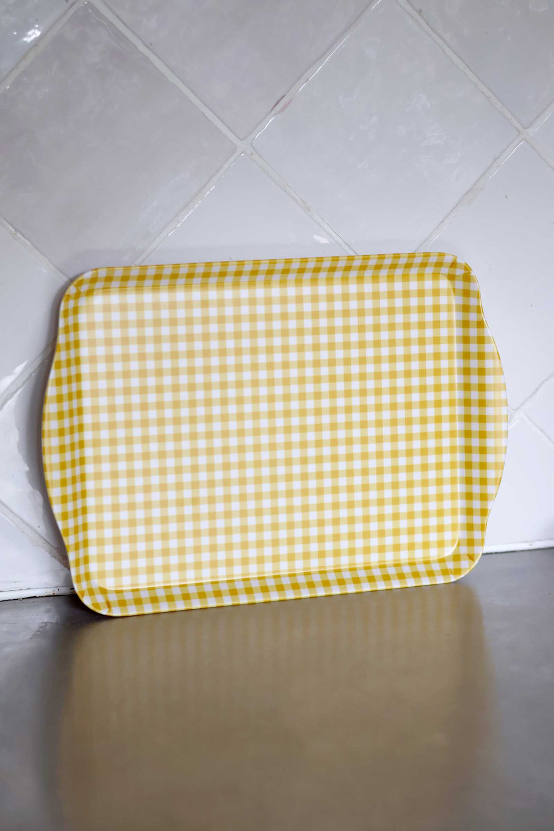 Small Gingham Tray / Mustard